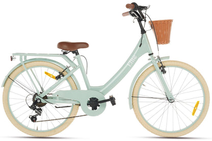 Elite Meisjesfiets 22 inch - 7 Versnellingen - Groen + Mand