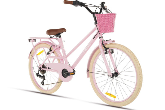 Nova Meisjesfiets 22 inch - 7 Versnellingen - Roze + Mand