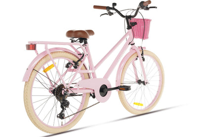 Nova Meisjesfiets 22 inch - 7 Versnellingen - Roze + Mand