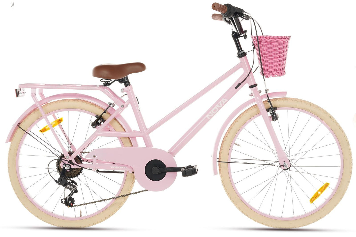 Nova Meisjesfiets 22 inch - 7 Versnellingen - Roze + Mand