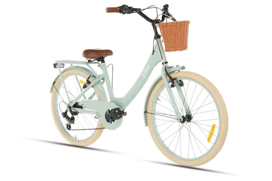 Elite Meisjesfiets 22 inch - 7 Versnellingen - Groen + Mand