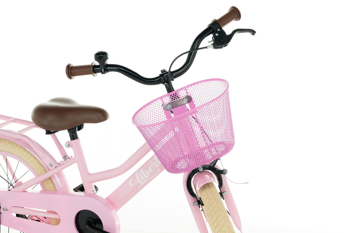 Liberty meisjesfiets Roze 14 inch + mand
