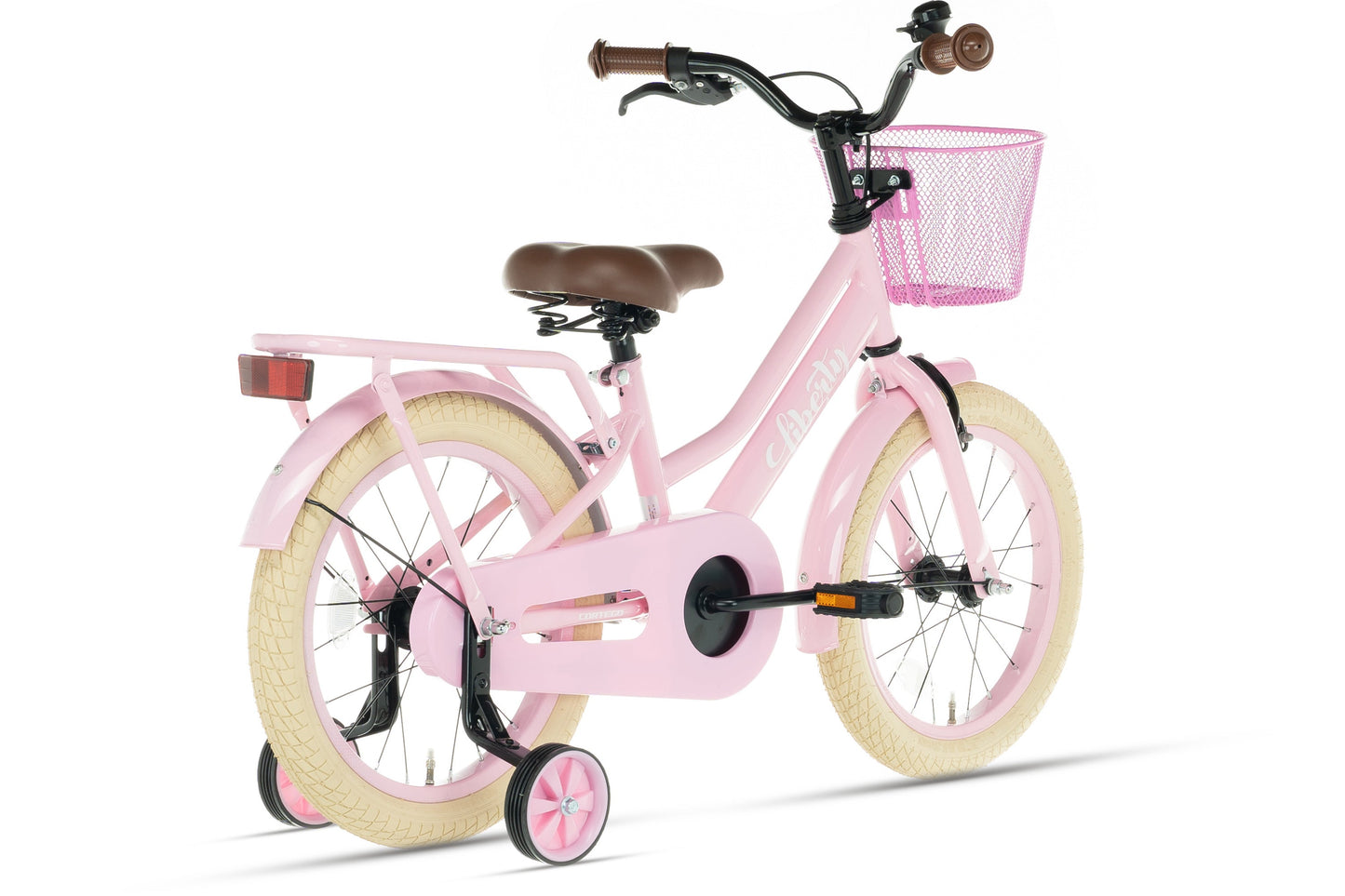 Liberty meisjesfiets Roze 12 inch + mand