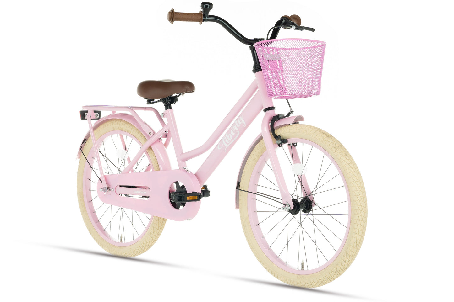 Liberty meisjesfiets Roze 20 inch + mand
