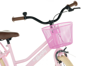 Liberty meisjesfiets Roze 18 inch + mand
