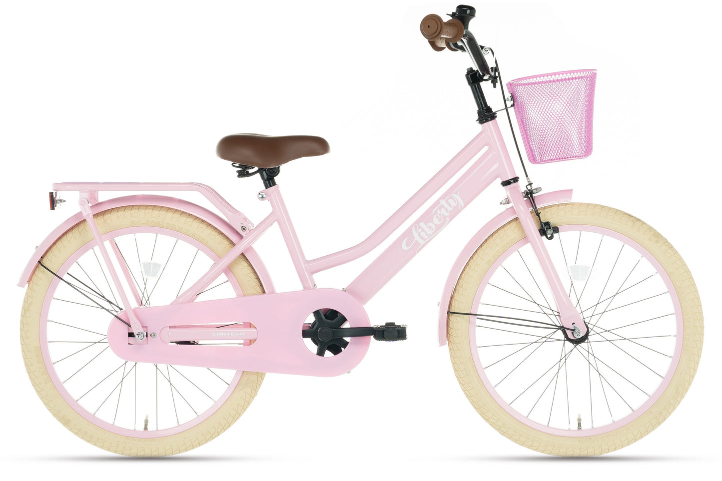 Liberty meisjesfiets Roze 22 inch + mand