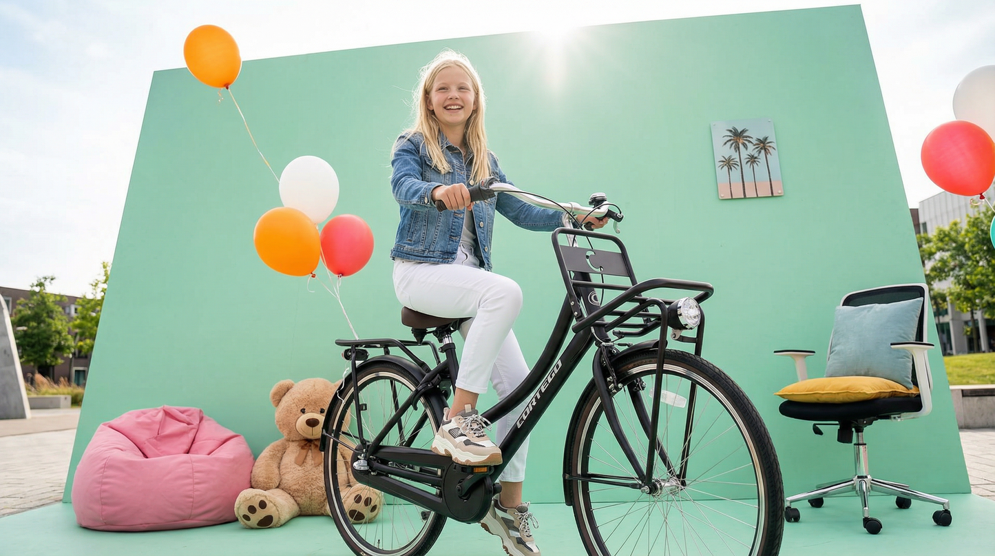 Cargo Meisjesfiets 26 inch - 3 Versnellingen - Mat-Zwart