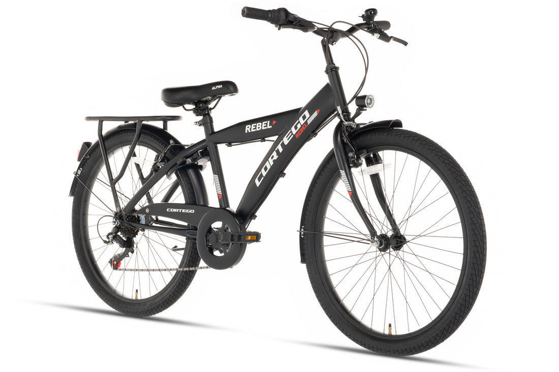 Rebel Jongensfiets 24 Inch Zwart - 6 Versnellingen