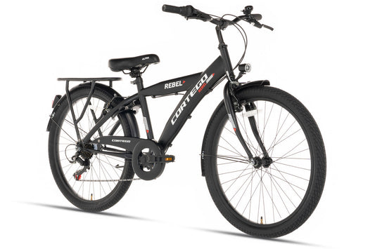 Rebel Jongensfiets 24 Inch Zwart - 6 Versnellingen