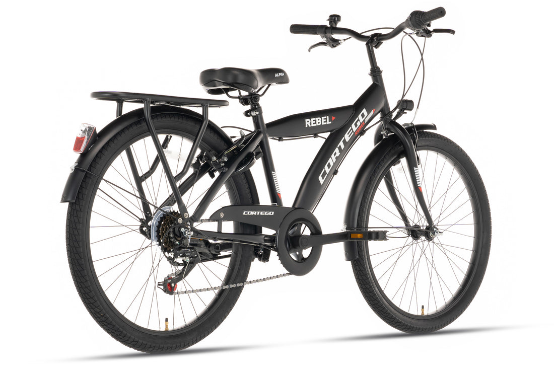 Rebel Jongensfiets 24 Inch Zwart - 6 Versnellingen