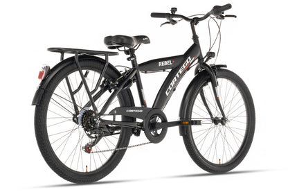Rebel Jongensfiets 24 Inch Zwart - 6 Versnellingen