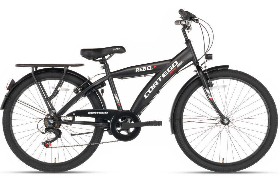 Rebel Jongensfiets 24 Inch Zwart - 6 Versnellingen