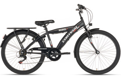 Rebel Jongensfiets 24 Inch Zwart - 6 Versnellingen