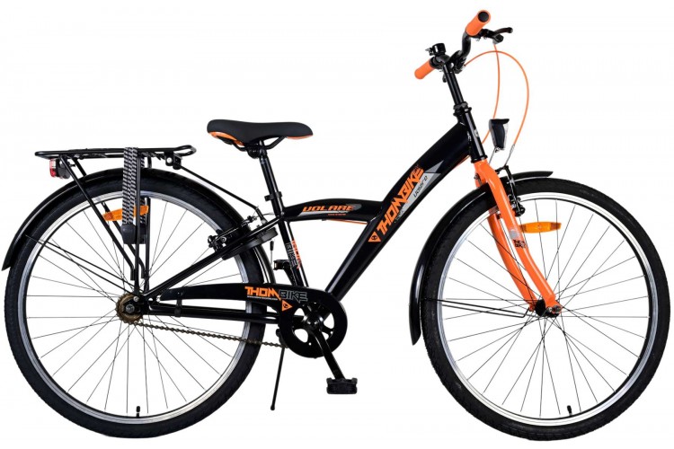 Volare Thombike Jongensfiets Zwart Oranje 26 Inch Twee handremmen 