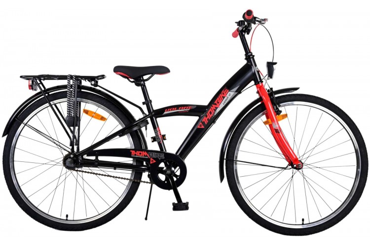 Volare Thombike Jongensfiets Zwart Rood 26 Inch - 3 versnellingen