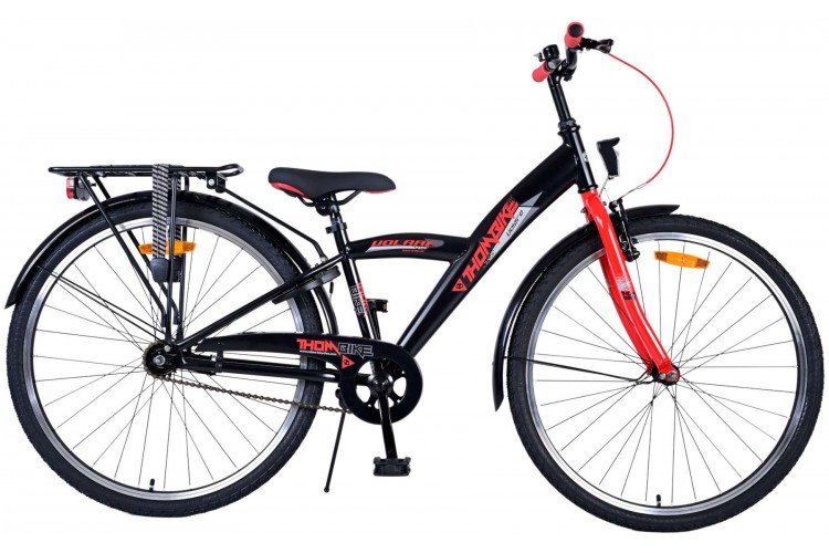 Volare Thombike Jongensfiets Zwart Rood 26 Inch