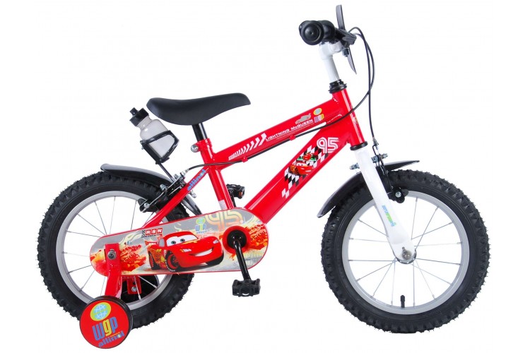 Disney Cars Jongensfiets Rood 14 Inch Twee Handremmen