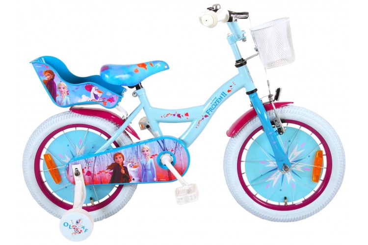 Disney Frozen 2 Meisjesfiets 16 Inch Blauw Paars 95% afgemonteerd