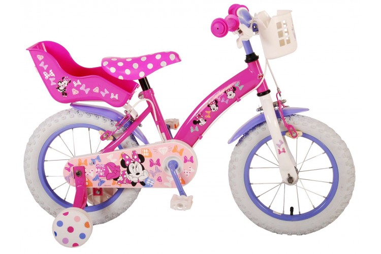 Disney Minnie Cutest Ever! Meisjesfiets 12 Inch Roze Twee Handremmen