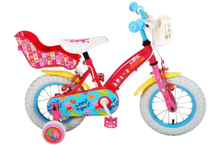 Peppa Pig Meisjesfiets 12 Inch Roze Twee Handremmen