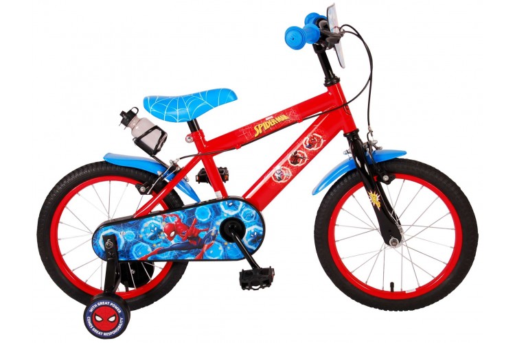 Ultimate Spider-Man Jongensfiets Rood Blauw 16 inch Twee Handremmen
