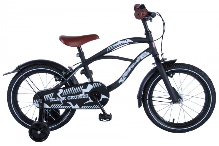 Volare Black Cruiser Jongensfiets Zwart 16 inch Twee Handremmen