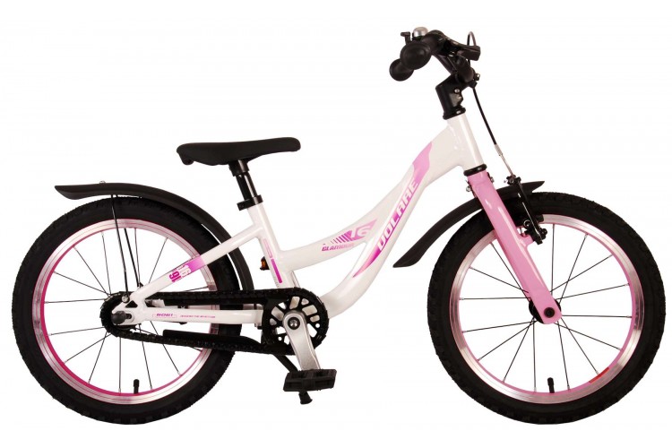 Volare Glamour Meisjesfiets 16 Inch Wit-Roze