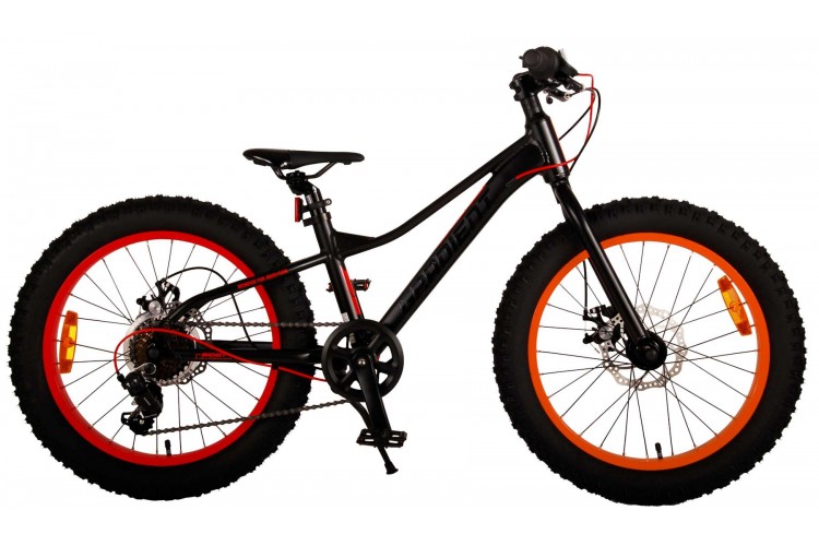 Volare Gradient Jongensfiets Zwart-Rood 20 Inch 6 Versnellingen