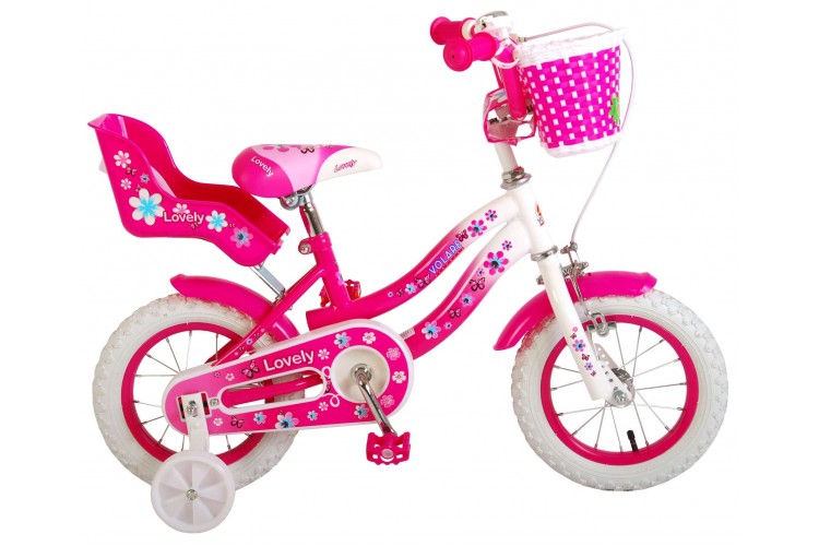 Volare Lovely Meisjesfiets 12 inch Wit-Roze