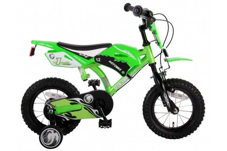 Volare Motorbike Jongensfiets 12 inch Groen Twee Handremmen