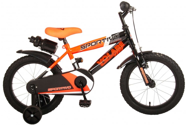 Volare Sportivo Jongensfiets Oranje Zwart 16 inch