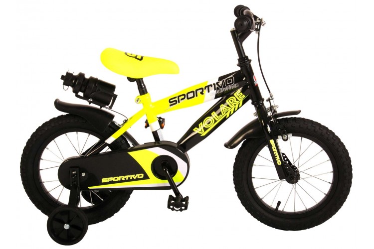 Volare Sportivo Jongensfiets Zwart Geel 14 Inch