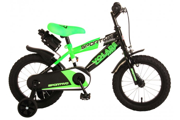 Volare Sportivo Jongensfiets Zwart Groen 14 Inch
