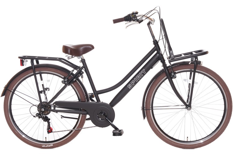 Spirit Transporter Meisjesfiets 6-versnellingen Mat-zwart 24 inch