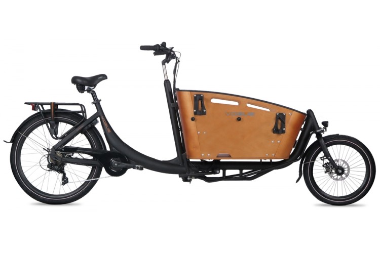 Vogue Superior 2 Elektrische Bakfiets 7 Speed Matt Black Brown 470Wh