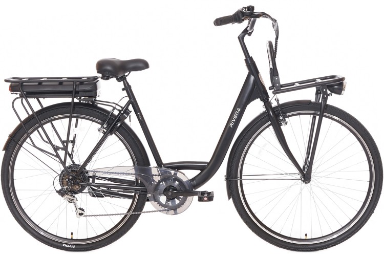 Rivena E-Go Plus D7 Elektrische Damesfiets Mat-zwart