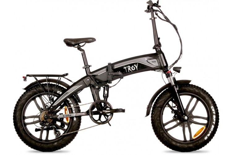 Troy All Road Elektrische Vouwfiets D7 20 inch Zwart