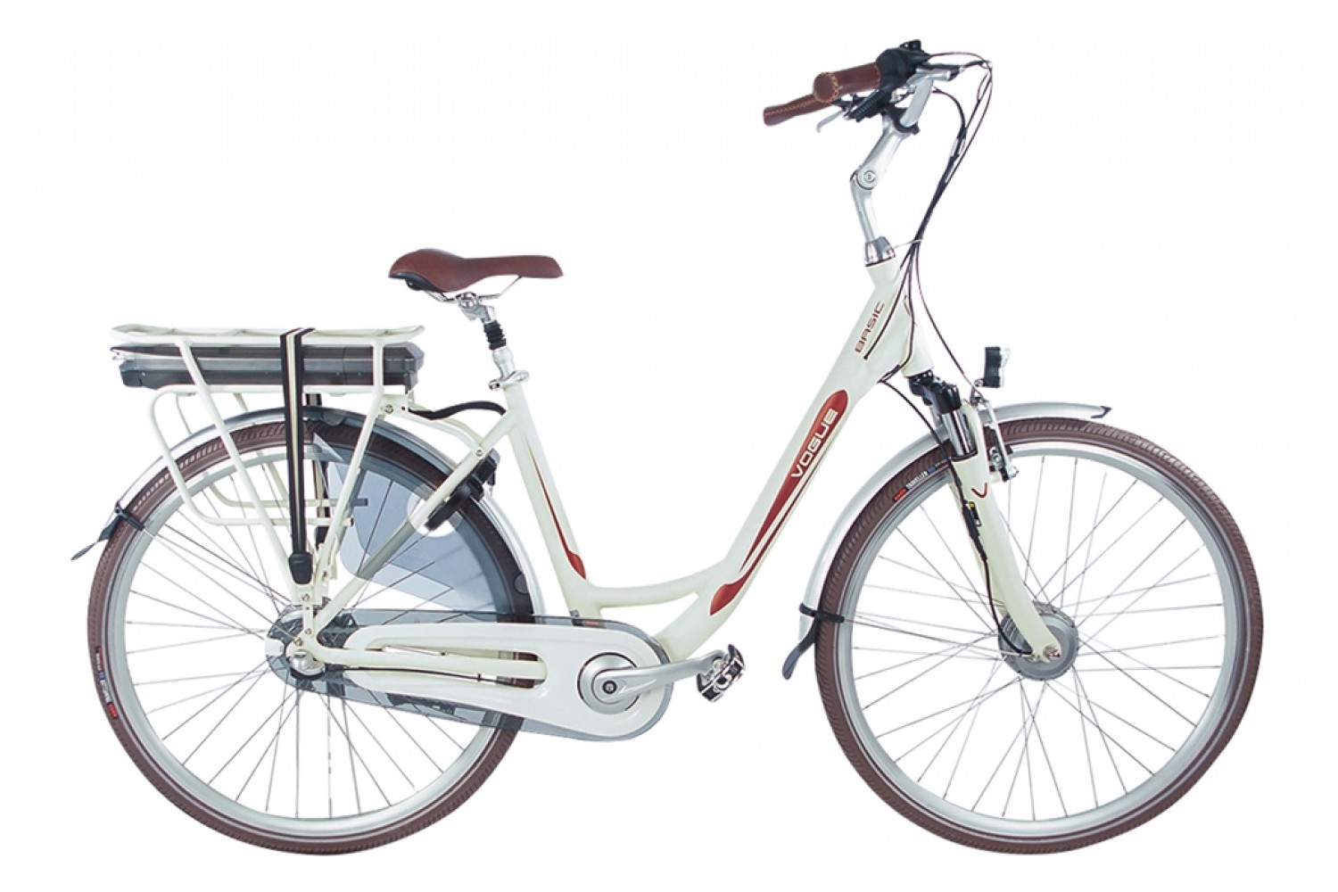 Vogue Basic Elektrische Fiets 28 inch Crème Wit 899,- Euro City-Bikes.nl