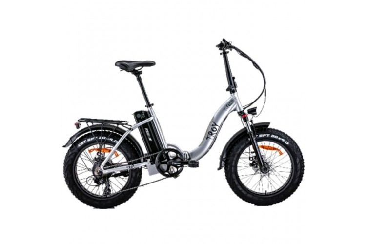Troy E-Folding Elektrische Vouwfiets D7 20 inch Zilver 