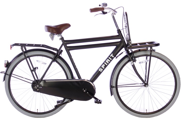 Spirit Cargo Heren Transportfiets Mat-Zwart