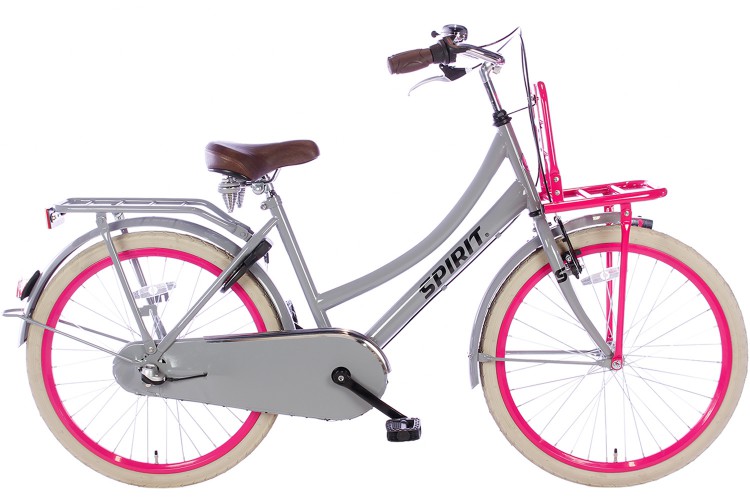 Spirit Cargo N3 Meisjesfiets Grijs-Roze 24 inch