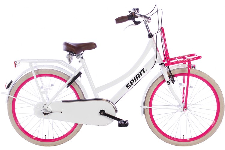 Spirit Cargo N3 Meisjesfiets Wit-Roze 24 inch