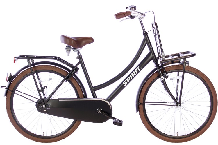 Spirit Cargo Meisjesfiets Mat-Zwart 26 inch