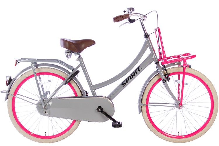 Spirit Cargo Meisjesfiets Grijs-Roze 24 inch