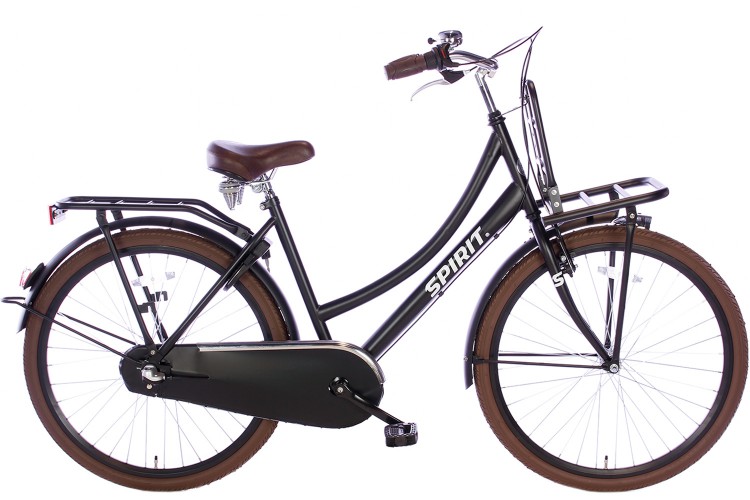 Spirit Cargo N3 Meisjesfiets Mat-zwart 26 inch