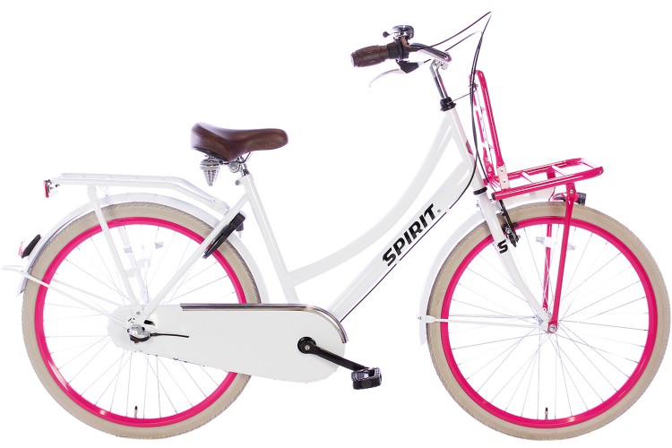 Spirit Cargo N3 Meisjesfiets Wit-Roze 26 inch