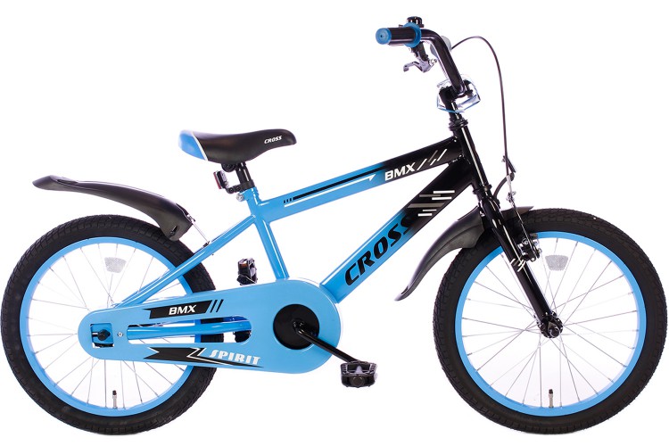 Spirit BMX Cross Jongensfiets blauw 18 Inch 