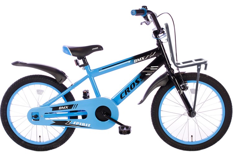 Spirit BMX Cross Plus Jongensfiets blauw 18 Inch