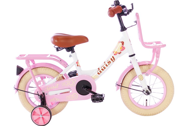 Spirit Daisy Meisjesfiets Wit-Roze 12 Inch