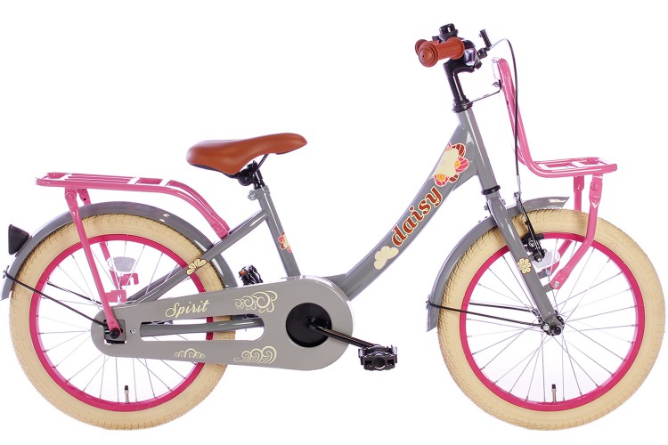 Spirit Daisy Meisjesfiets Grijs-Roze 18 Inch